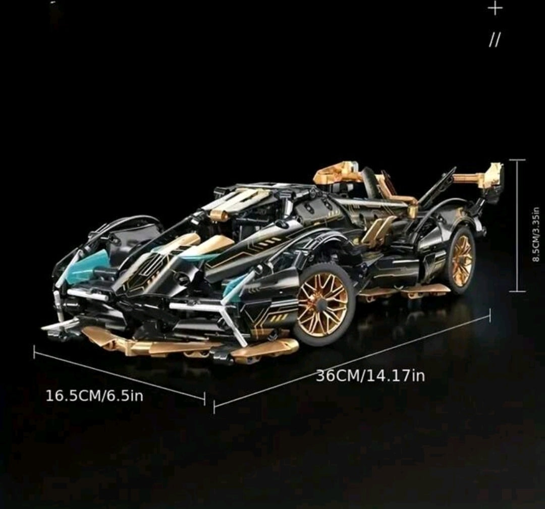 Juego de construcción de bloques con modelo de coche de carreras